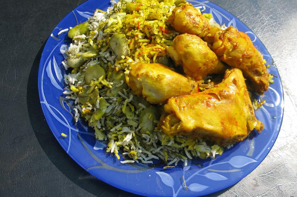 Shevid Baghala Polo (Persian food)